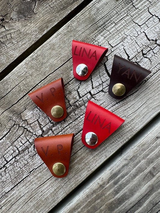 Set of 3 Custom Leather Cord Keeper