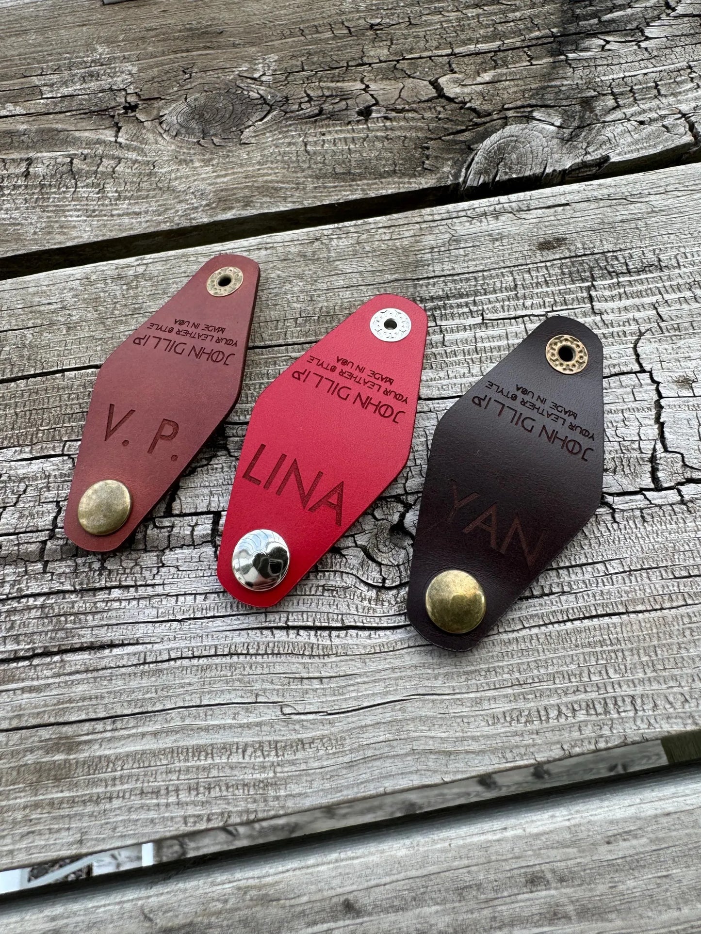 Set of 3 Custom Leather Cord Keeper